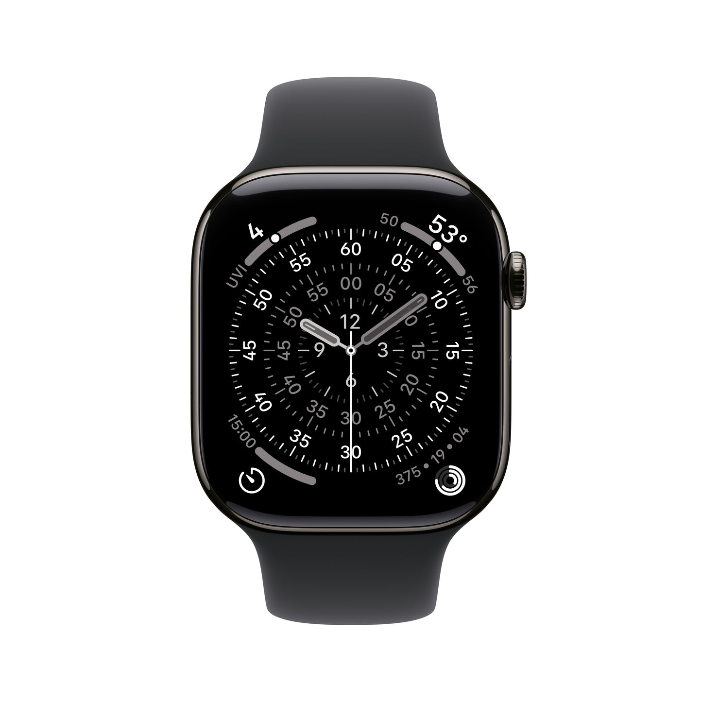 Apple Watch Series 11 GPS + Cellular 42mm Slate Titanium Case with Black Sport Band - M/L