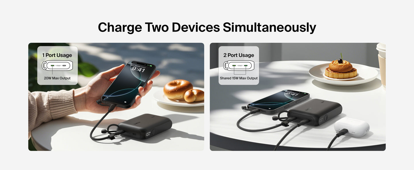 Belkin BoostCharge 10 000 mAh Strømbank med skjerm