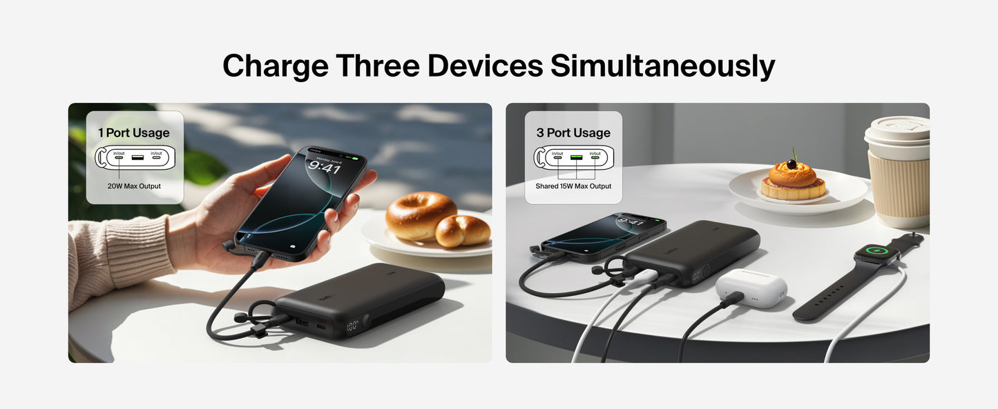 Belkin BoostCharge 20 000 mAh Strømbank med skjerm