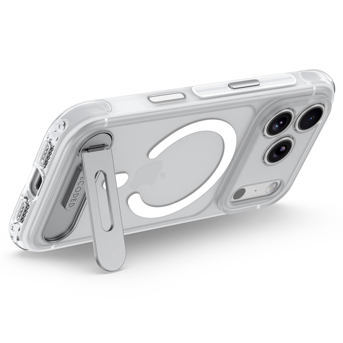 Decoded Hybrid MagSafe Deksel med Stativ til iPhone 18 Pro Max - Frostet hvit