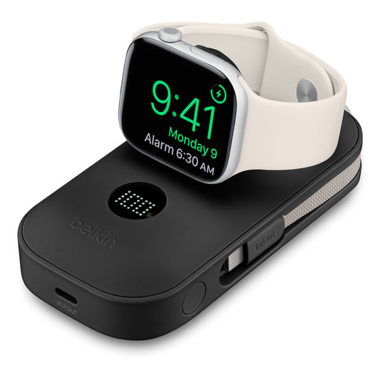 Belkin BoostCharge Pro 10 000 mAh Powerbank med Apple Watch-lader - Svart