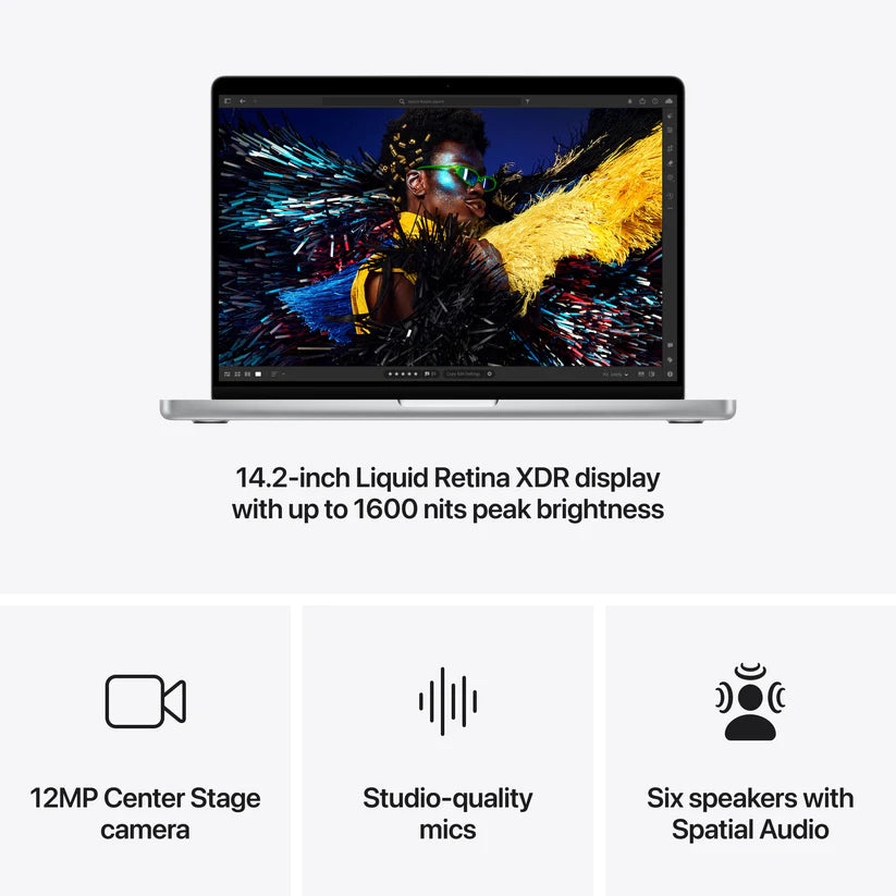 MacBook Pro 14-tommer M4 512GB SSD 16GB Minne med 96W lader og US tastatur - Sølv