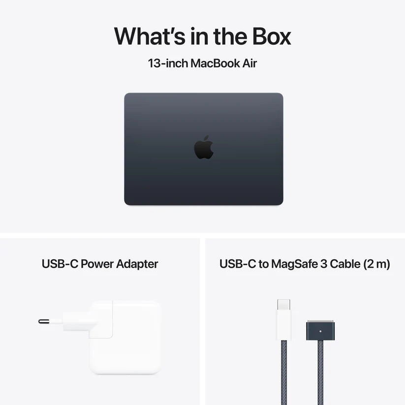 MacBook Air 13-tommer M4 512GB SSD 16GB Minne med Internasjonalt engelsk tastatur - Midnatt