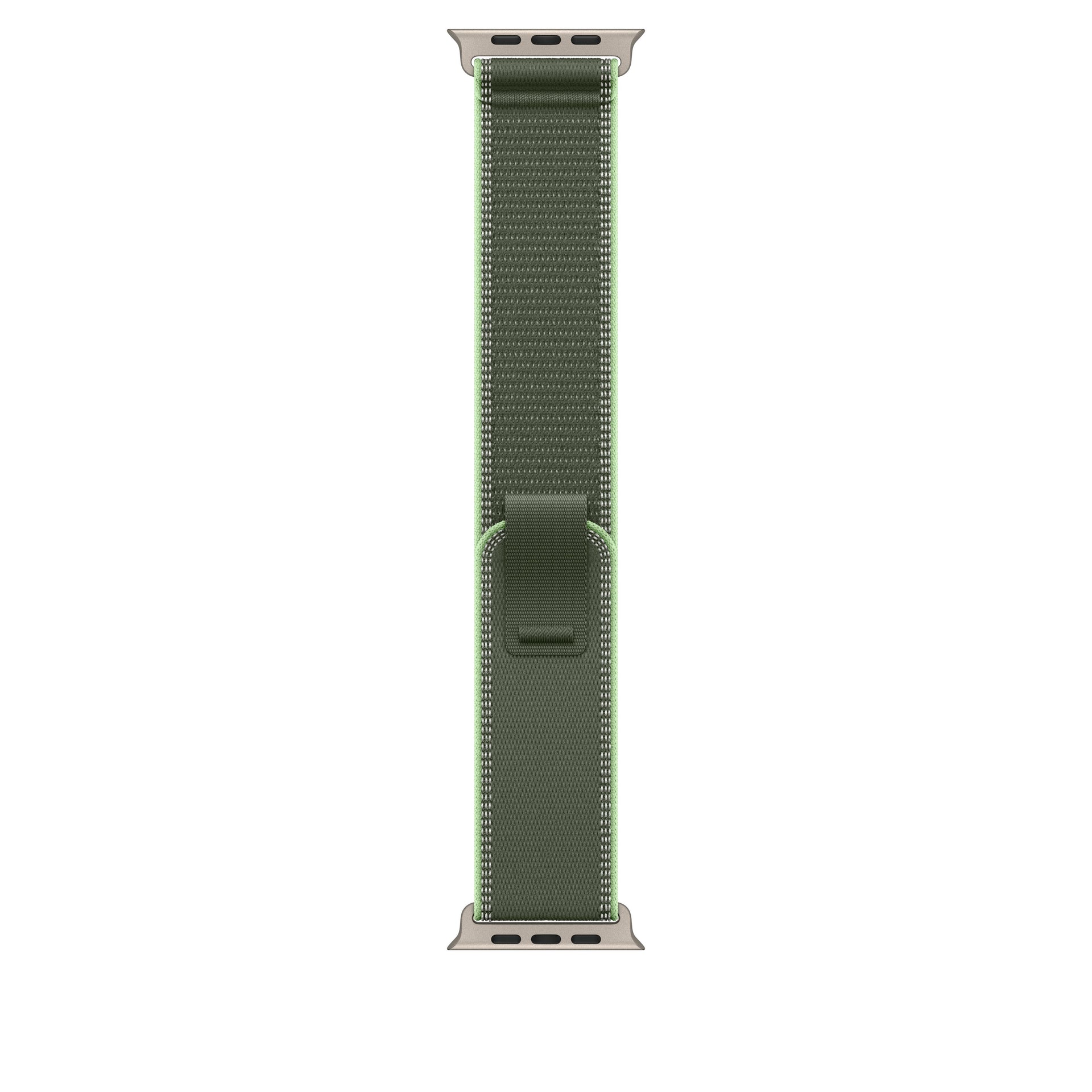 49/46 mm Green/Neon Trail Loop – M/L - Natural Titanium Finish