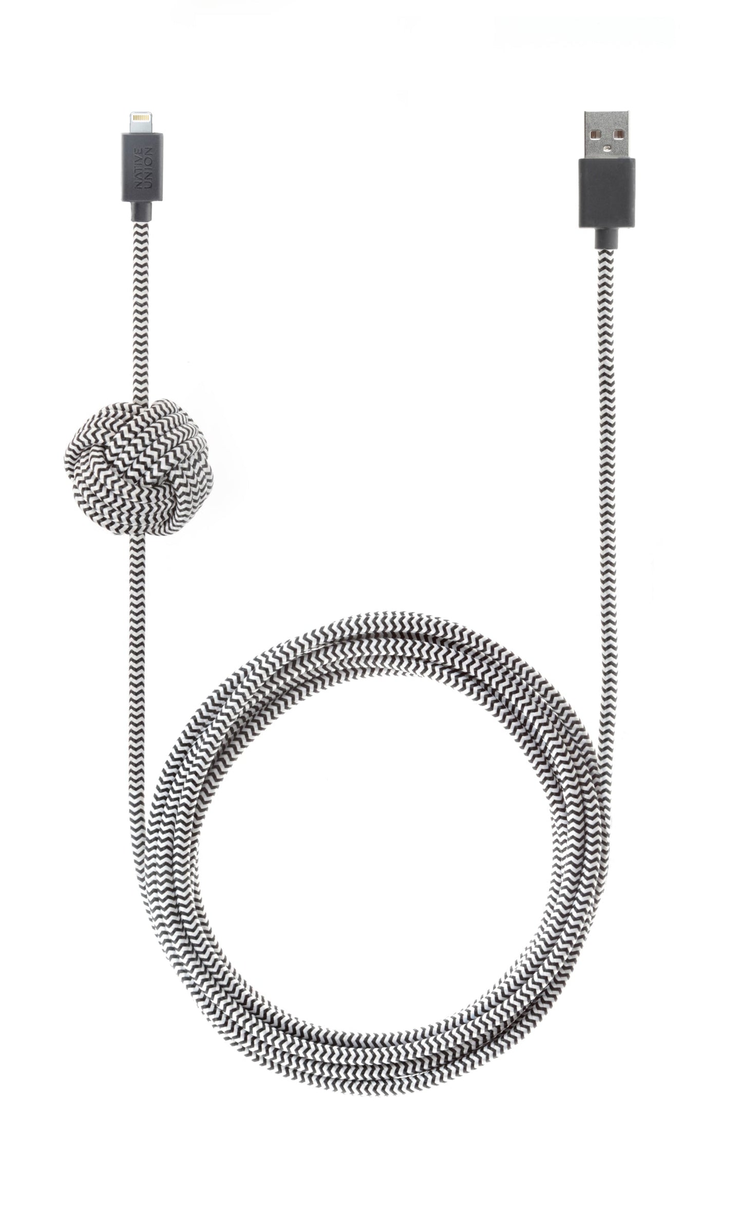 Native Union 3m USB-A til Lightning Night Ladekabel - Zebra