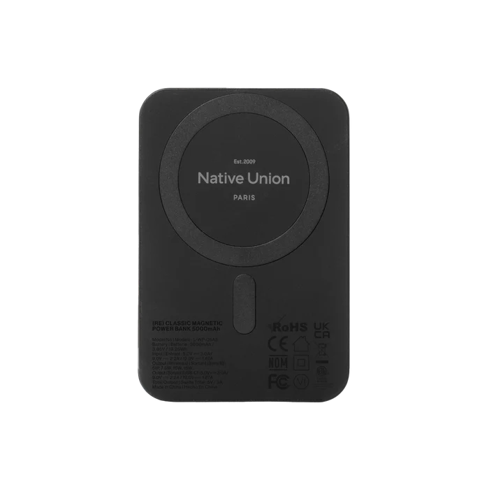 Native Union 5000 mAh Magnetisk Power Bank - Svart