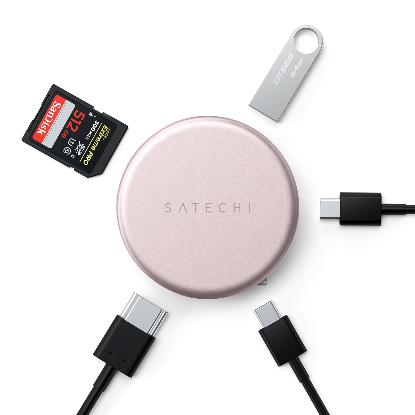 Satechi OnTheGo 5-i-1 Multiport Adapter - Blush