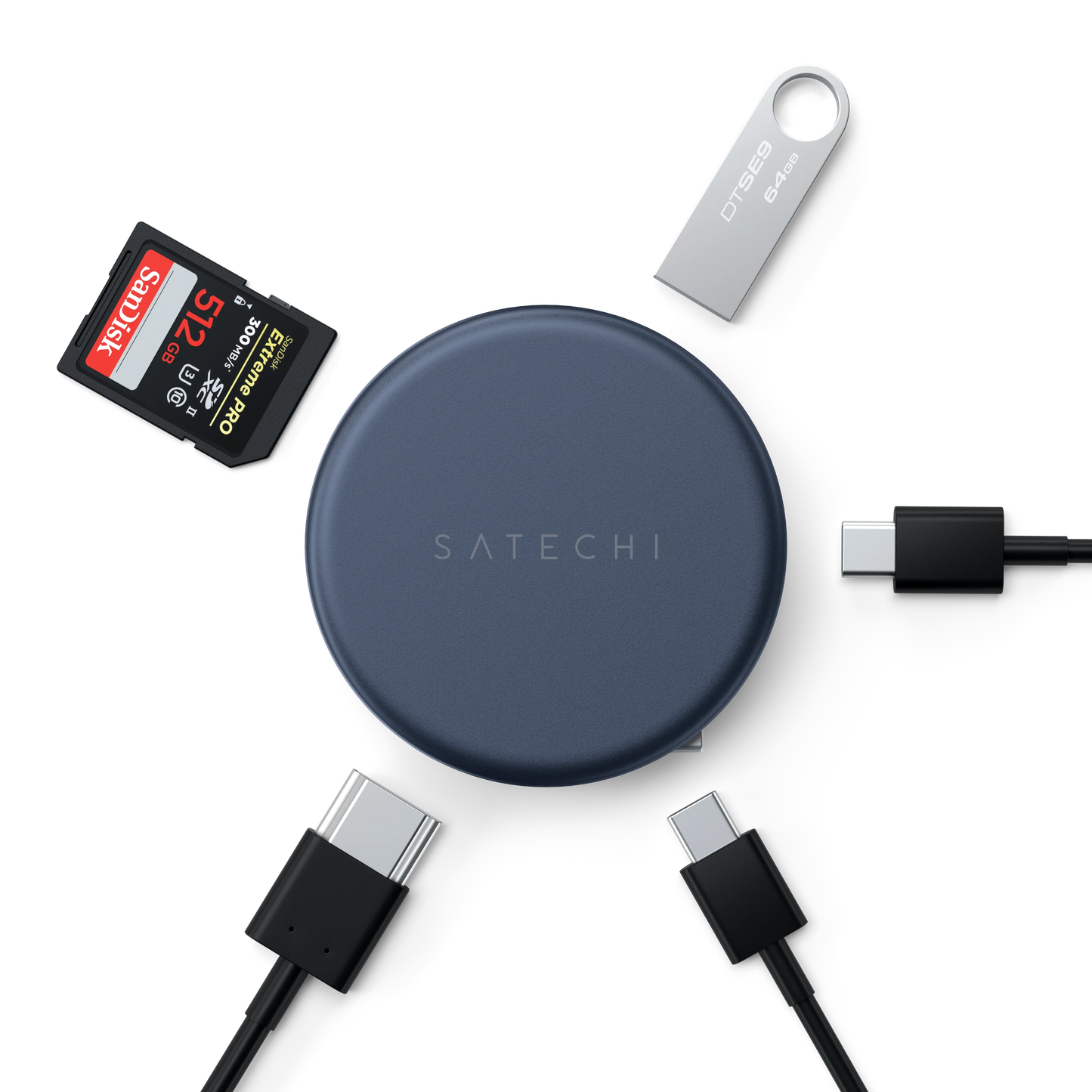 Satechi OnTheGo 5-i-1 Multiport Adapter - Indigo
