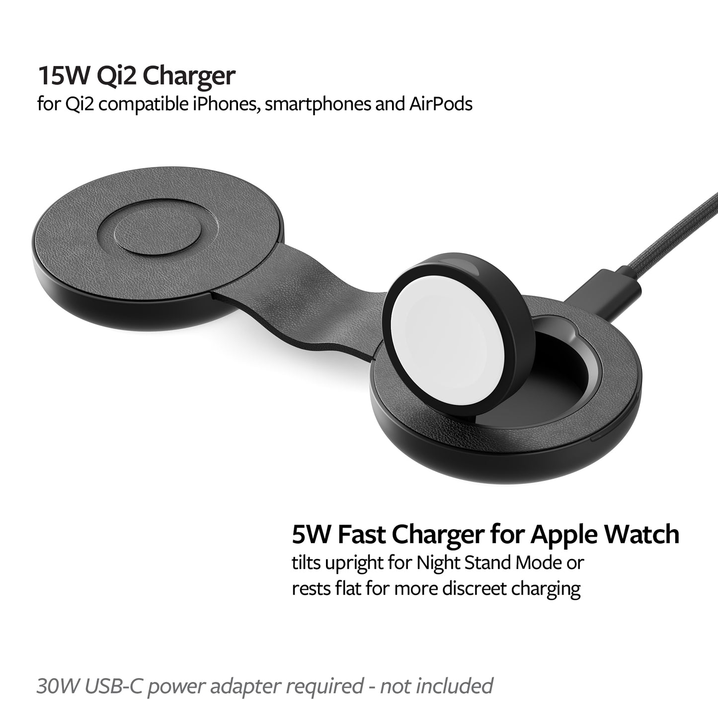 Twelve South ButterFly SE 2-i-1 MagSafe Reiselader - Svart
