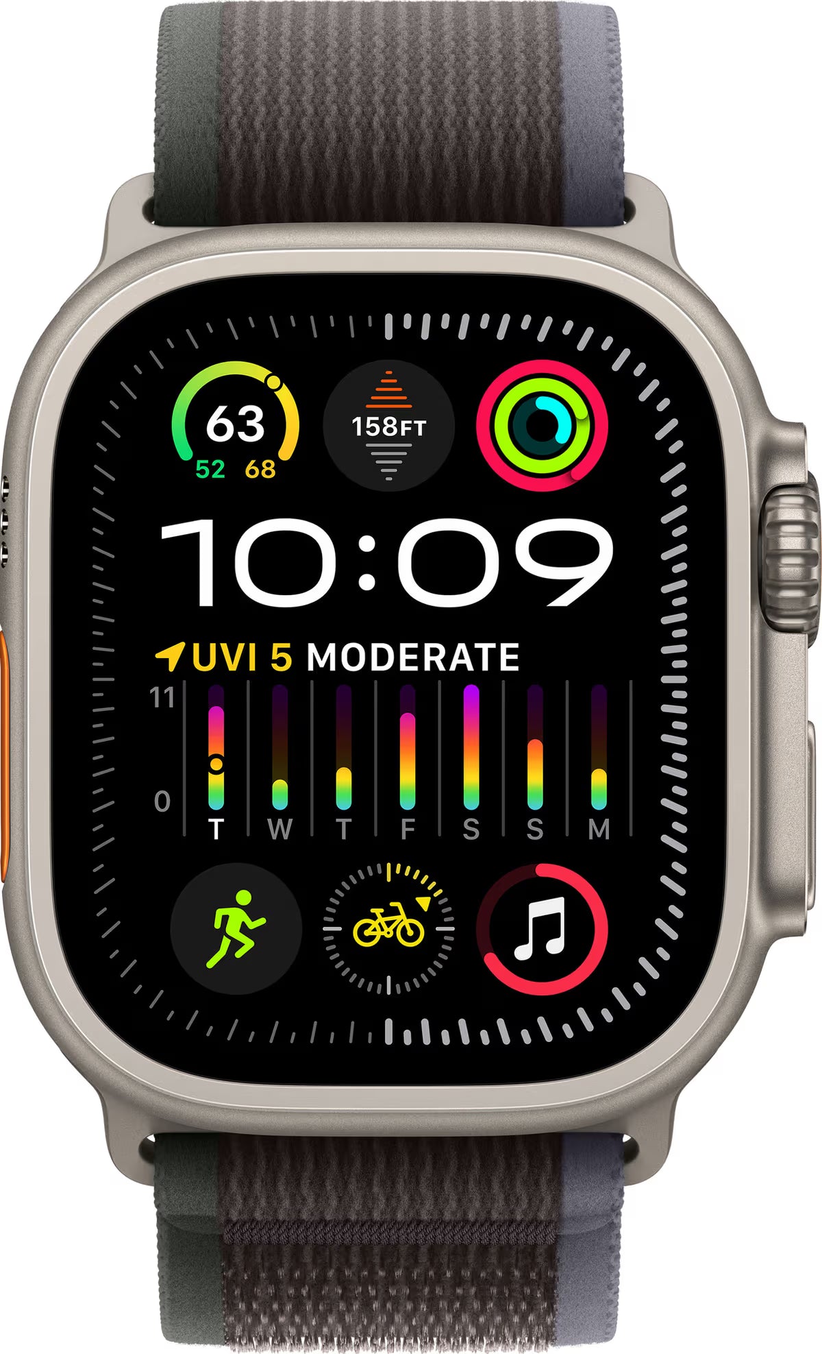 Apple Watch Ultra 2 GPS + Cellular 49mm Natural Titanium Case with Blue/Black Trail Loop - M/L
