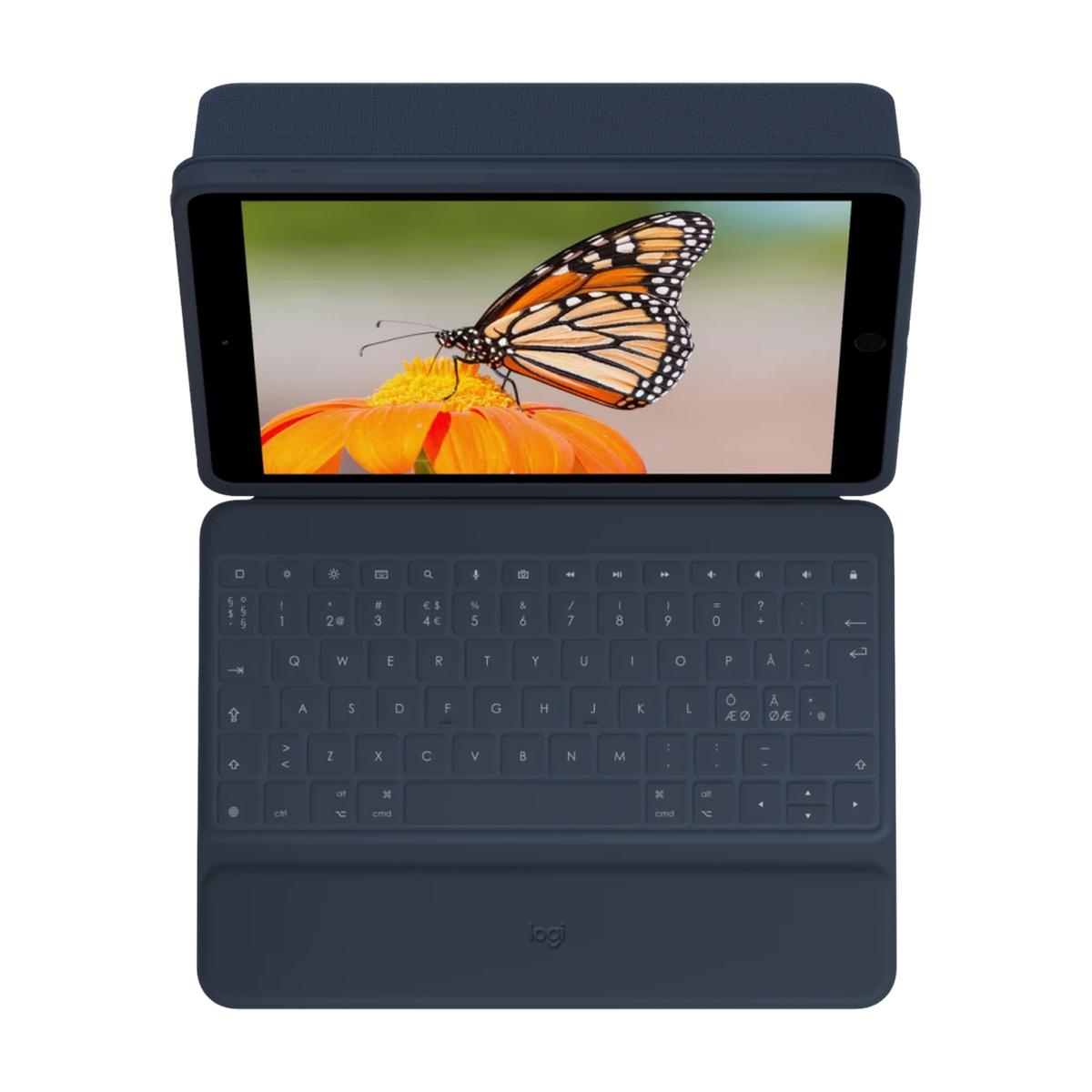 Logitech Rugged Combo 3 sett ovenfra med nordisk tastatur