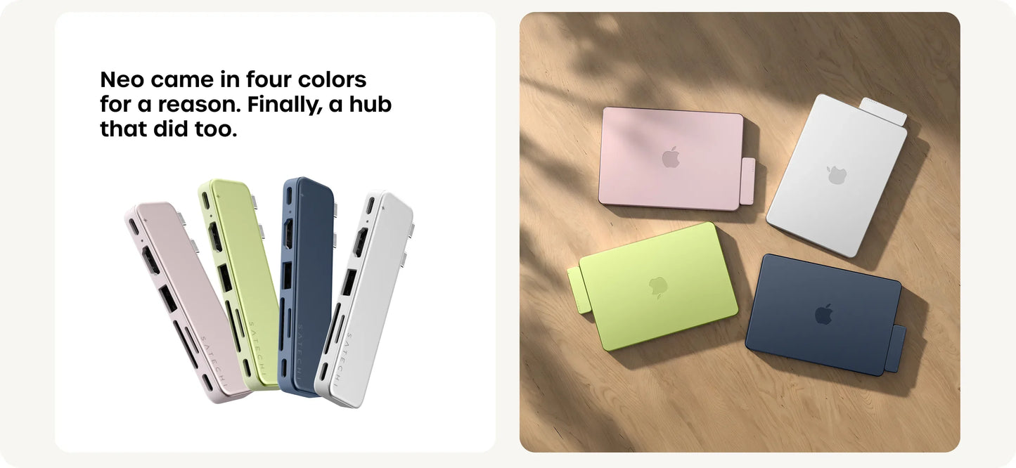 Satechi USB-C Snap Hub til MacBook Neo - Indigo