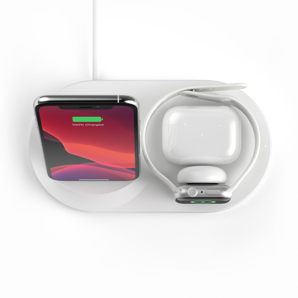 Belkin BoostCharge 3-i-1 Trådløs lader - Hvit