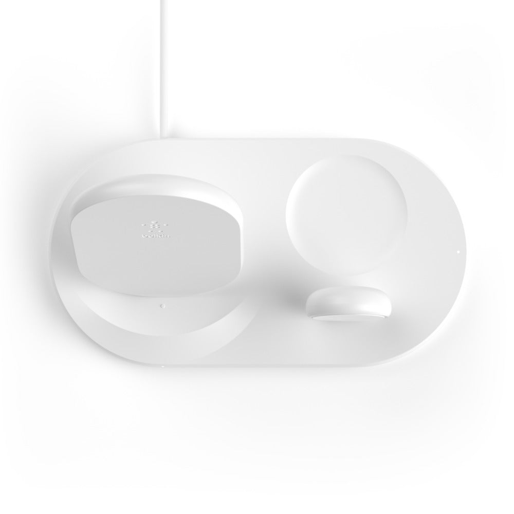 Belkin BoostCharge 3-i-1 Trådløs lader - Hvit