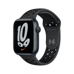 Apple Watch Series 7 Nike 45 mm - Midnatt med Antrasitt/Svart Nike Sport Band