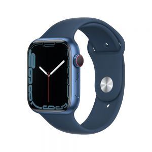 Apple Watch Series 7 Cellular 45 mm Aluminium - Blå med Havdypblå Sport Band