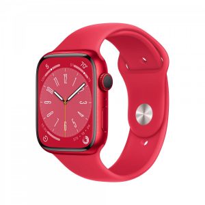 Apple Watch Series 8 45 mm Aluminium - Rød med Rød Sport Band