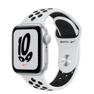Apple Watch SE Nike GPS 40 mm - Sølv med Platina/Svart Nike Sport Band